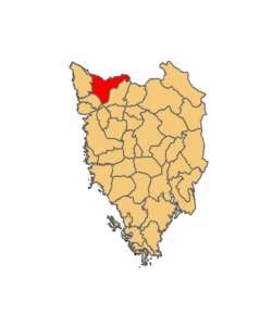 Location of Buje municipality in Istria