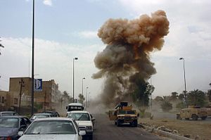 Car bombing in Iraq, 2005. As Coalition Forces...