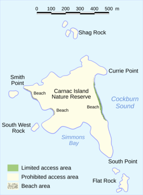 Carte de l'île Carnac.