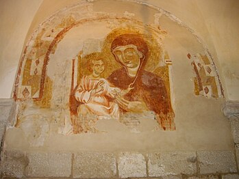 Fresque datant de l'église Santa Maria, Madone.