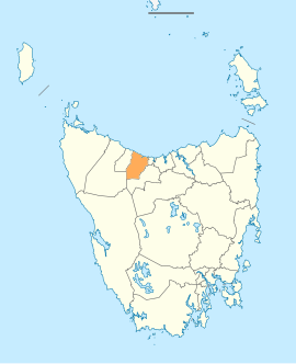 A map showing the Central Coast LGA in Tasmania