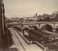 Vue de la Seine depuis le Quai d'Anjou, vers 1855