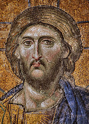 Mosaic of Christ Pantocrator from Hagia Sophia from the Deesis mosaic. Christ Pantocrator mosaic from Hagia Sophia 2240 x 3109 pixels 2.5 MB.jpg