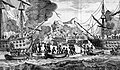 Débarquement en 1802 de la flotte française à Saint-Domingue (future Haïti) lors de l'expédition contre les noirs révoltés.