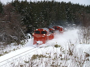 Snowplow train in Hokkaido