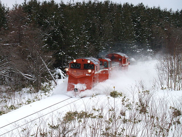 Snowplow train in Hokkaido