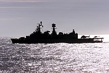 Chilean destroyer Blanco Encalada gets underway from Valparaiso, during Exercise Teamwork South '99 DN-SD-02-01997.jpg