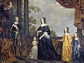 Prins Frederik Hendrik, hans kone Amalia af Solms-Braunfels og deres tre yngste døtre portrætteret af Gerard van Honthorst