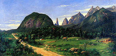 Serra dos Órgãos vista desde Teresópolis, 1885. Pintura al óleo por Georg Grimm