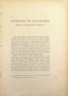 Homilies d´Organyà. Reinpresción do 1915 (J. Miret)