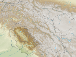 Location of Gangabal lake within Jammu and Kashmir