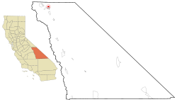Location in Inyo County and the state of کیلی فورنیا