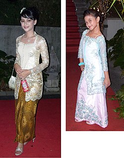 Modern kebaya for woman (left) and child (right).