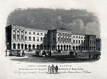King's College London in 1831, as engraved by J. C. Carter King's College, Strand, London. Engraving by J. C. Carter. Wellcome V0013842.jpg