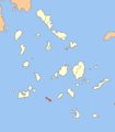 Разположение на о. Фолегандрос (в червен цвят) на картата на Цикладските острови