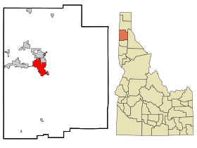 Mapa del condado de Kootenai