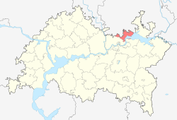 Localização do distrito de Mendeleyevsky no Tartaristão