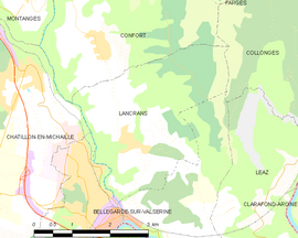 Mapa obce Lancrans