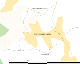 Mapa obce Saint-Haon-le-Châtel