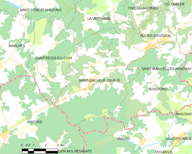 Mapa obce Saint-Sauveur-en-Rue