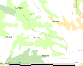 Mapa obce Molère