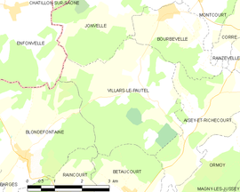 Mapa obce Villars-le-Pautel