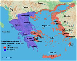 Political geography of ancient Greece in the Archaic and Classical periods.