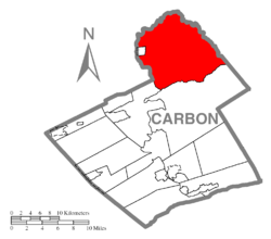Location of Kidder Township in Carbon County