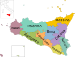Carte de la région de la Sicile, en Italie, avec les provinces-it.svg