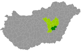 Distretto di Mezőtúr – Mappa