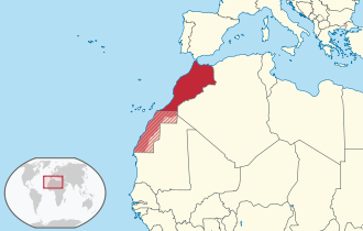 Kaart vun Afrika, Marokko besünners, gellt in Marokko nich