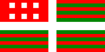 Förslag till flagga för Navarra, framlagt av Luis och Sabino Arana vid 1800-talets slut