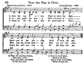 Sheet music for the hymn "Now the Day is ...