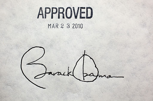 Obama healthcare signature