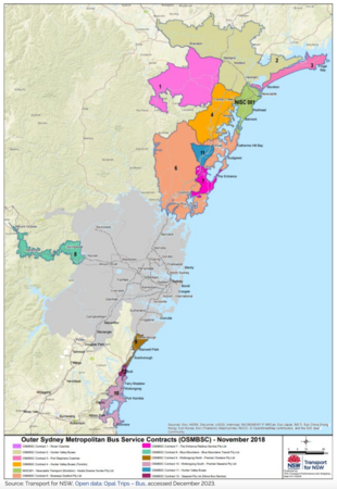 Outer Sydney Bus Contract Map