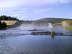 Fish ladder at the outlet of Lake Rimouski