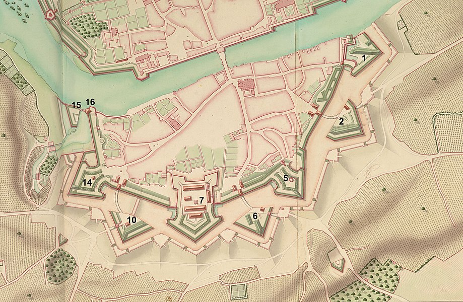 Plan du front Battant en 1714