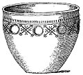 Reconstitution d'un vase en argent datant du IVe siècle trouvé à Saint-Pabu en 1889 (dessin de Paul du Châtellier, Revue archéologique, juillet 1889).