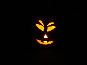 English: A Halloween pumpkin. Svenska: En hall...