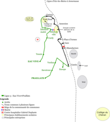 Schéma de la ligne 3 du réseau urbain J’yBus.