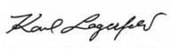 Signature de Karl Lagerfeld
