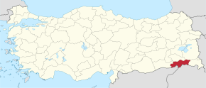 Poziția provinciei Șırnak în Turcia