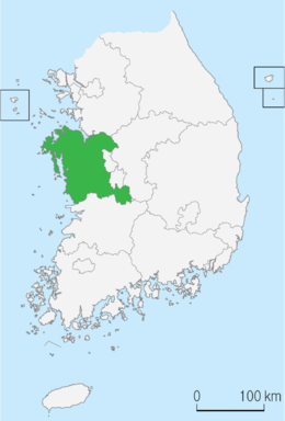 Lokasi Chungcheong Selatan