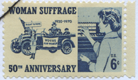 US Stamp from 1970 celebrating 50 years of woman suffrage Stamp-US-1970-Woman-Suffrage.png