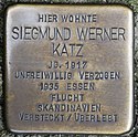 Stolperstein Bahnstr 12 Dinslaken Katz Siegmund Werner