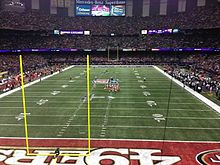 View from the south end zone during the first half of the game. Super bowl - 49ers-Ravens.jpg