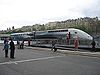 A power car and coach from the V150 on display after the record setting run in 2007