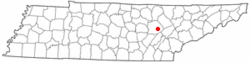 Location of Crab Orchard, Tennessee