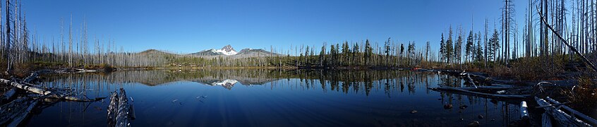 Three Fingered Jack from across Round Lake