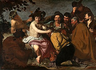 La Ebriuloj (1629) de Diego Velázquez